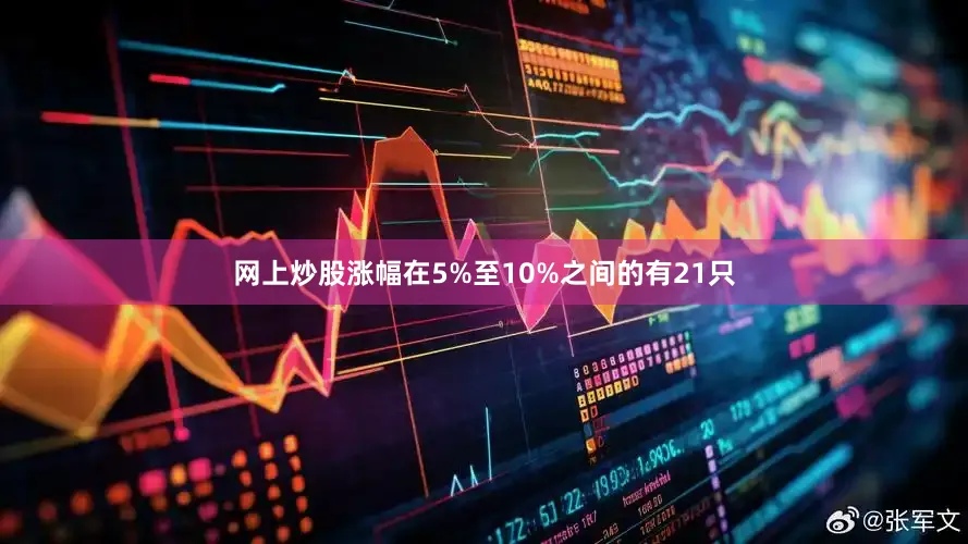 网上炒股涨幅在5%至10%之间的有21只