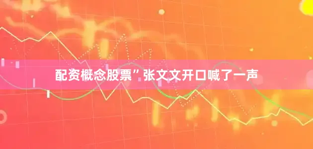 配资概念股票”张文文开口喊了一声