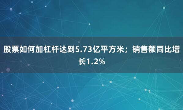 股票如何加杠杆达到5.73亿平方米；销售额同比增长1.2%