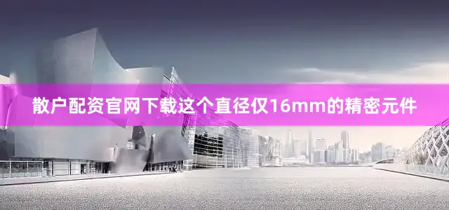 散户配资官网下载这个直径仅16mm的精密元件